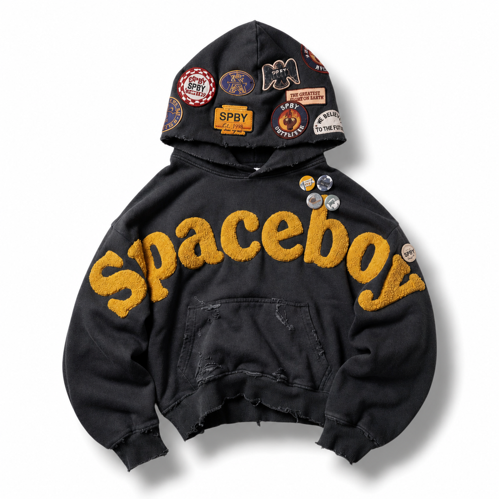 Black Spaceboy University Hoodie