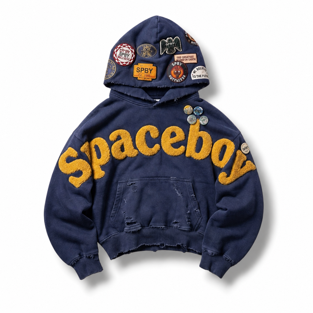 Blue Spaceboy University Hoodie